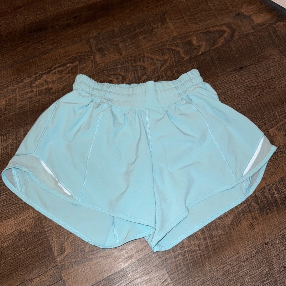 lululemon athletica Aqua Blue Athletic Shorts 4’